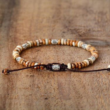 Natural Jasper Brown Discs Handmade Beads Bracelet-Your Soul Place
